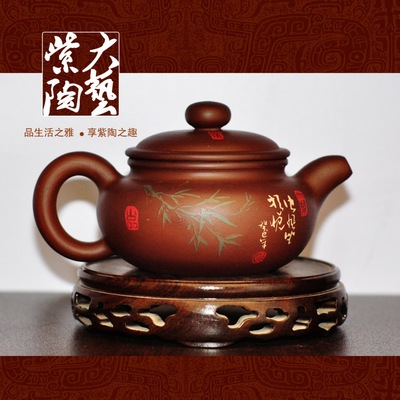 建水紫陶的經(jīng)典之作 大藝紫陶沈衛(wèi)旭書(shū)畫(huà)紫陶壺與仿古紫壺茶具鑒賞
